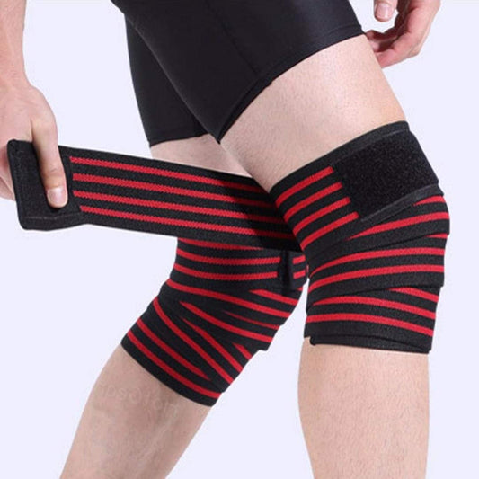 Zoni 180cm Knee Wraps Black&Red Pair