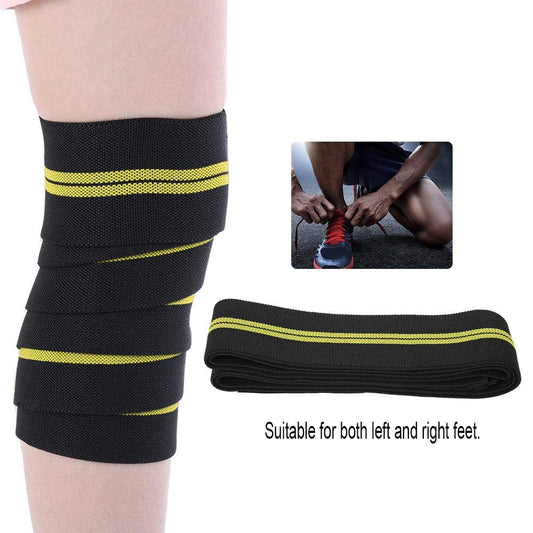 Zoni 180cm Knee Wraps Black&Yellow Pair